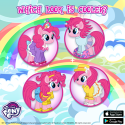 Size: 1080x1080 | Tagged: safe, gameloft, screencap, pinkie pie, earth pony, g4, advertisement