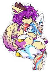 Size: 1349x1941 | Tagged: safe, artist:heart-sketch, oc, oc only, oc:maui, oc:purple wingshade, pegasus, unicorn, horn