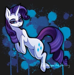 Size: 944x959 | Tagged: safe, artist:kathrynthebrony, part of a set, rarity, pony, unicorn, g4, abstract background, female, horn, mare, smiling, solo