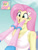 Size: 828x1104 | Tagged: safe, artist:lennondash, fluttershy, pinkie pie, human, equestria girls, g4, my little pony: friendship is magic, too many pinkie pies, :o, bare shoulders, breasts, busty fluttershy, butterfly hairpin, cheek squish, clothes, equestria girls interpretation, face grab, faic, female, offscreen character, open mouth, puckered lips, scene interpretation, screencap reference, solo focus, squishy cheeks, tank top, wristband