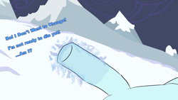 Size: 3162x1779 | Tagged: safe, artist:the skylar, oc, oc:the skylar, earth pony, blue glow, glowing, hooves, injured, mountain, mountain range, night, regeneration, sad, snow