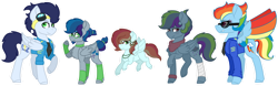 Size: 1024x320 | Tagged: safe, artist:miracleink, rainbow dash, soarin', pegasus, pony, g4, female, male, mare, offspring, parent:rainbow dash, parent:soarin', parents:soarindash, ship:soarindash, shipping, stallion, straight