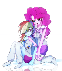 Size: 1798x2057 | Tagged: safe, artist:pulse, pinkie pie, rainbow dash, equestria girls, g4