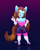 Size: 4800x6000 | Tagged: safe, artist:duderedblue, oc, oc only, earth pony, anthro, plantigrade anthro, absurd resolution, bare shoulders, big breasts, boots, breasts, cleavage, clothes, commission, cosplay, costume, female, gloves, gradient background, hand on hip, high heel boots, lidded eyes, long gloves, looking at you, mare, open mouth, open smile, rouge the bat costume, shoes, smiling, smiling at you, solo, sonic the hedgehog (series), square glasses, wide hips