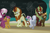 Size: 3000x2000 | Tagged: safe, artist:maslivka, autumn blaze, button mash, cheerilee, cinder glow, scootaloo, silver spoon, summer flare, sweetie belle, earth pony, kirin, nirik, pegasus, pony, unicorn, g4, chalkboard, classroom, colt, curious, female, filly, foal, grin, high res, horn, indoors, male, mare, ponyville schoolhouse, scrunchy face, smiling, spread wings, wings