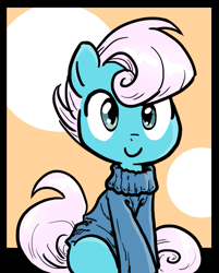 Size: 783x973 | Tagged: safe, idw, winter comet, earth pony, comic:queen for one less day, g4, clothes, colt, comic, foal, male, solo, sweater