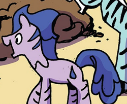 Size: 342x281 | Tagged: safe, artist:andy price, idw, zebra, friendship is magic #90, g4, my little pony: friendship is magic (idw), season 10, spoiler:comic, happy, unnamed character, unnamed zebra