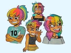 Size: 1385x1039 | Tagged: safe, artist:johnnydoodss, rainbow dash, human, g4, humanized