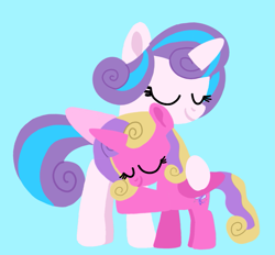 Size: 1165x1080 | Tagged: safe, artist:mlplary6, princess flurry heart, princess skyla, alicorn, pony, g4, crystal sisters, cute, daaaaaaaaaaaw, duo, eyes closed, female, filly, flurrybetes, foal, hug, older, older flurry heart, skylabetes, smiling, wholesome