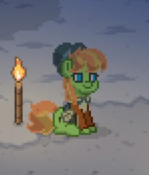 Size: 890x1047 | Tagged: safe, yuma spurs, earth pony, pony, pony town, g4, appleloosa resident, clothes, hat, jacket, night, snow, solo