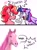 Size: 1535x2048 | Tagged: safe, artist:anxietymonstrr, pinkie pie, twilight sparkle, alicorn, earth pony, g4, 2 panel comic, comic, duo, duo female, female, females only, horn, meme, speech bubble, text, too serious, wings