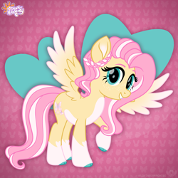 Size: 2000x2000 | Tagged: safe, artist:lovinglypromise, fluttershy, pony, g4, alternate design, colored wings, gradient wings, raised hoof, solo, wings