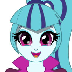 Size: 2560x2560 | Tagged: safe, alternate version, artist:cybersquirrel, sonata dusk, human, equestria girls, g4, bust, female, high res, simple background, smiling, solo, transparent background