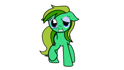 Size: 1280x720 | Tagged: artist needed, source needed, useless source url, safe, oc, oc:aqua, pony, cringing, female, mare, phonepones, simple background, solo, transparent background