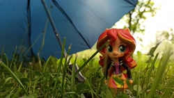 Size: 2560x1439 | Tagged: safe, sunset shimmer, equestria girls, g4, doll, equestria girls minis, eqventures of the minis, photo, toy, umbrella