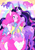 Size: 2328x3304 | Tagged: safe, artist:dreamaruu, pinkie pie, twilight sparkle, centaur, earth pony, pony, unicorn, taur, g4, ;d, alternate cutie mark, alternate design, arm ribbon, blaze (coat marking), bracelet, clothes, coat markings, colored pinnae, duo, duo female, ear fluff, eyes closed, facial markings, female, freckles, hock fluff, hug, jewelry, lesbian, lipstick, nail polish, neck ribbon, one eye closed, open mouth, open smile, pale belly, pinto, pudgy, purple lipstick, purple nails, ship:twinkie, shipping, smiling, socks (coat markings), sprinkles in mane, unicorn twilight, unshorn fetlocks, vitiligo, zine:study party kiss & repeat