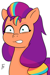 Size: 2115x3152 | Tagged: safe, artist:frownfactory, sunny starscout, earth pony, g5, mane stripe sunny, simple background, solo, transparent background