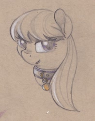 Size: 1054x1344 | Tagged: safe, artist:foxtrot3, octavia melody, g4, collar, grin, smiling, traditional art