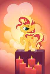 Size: 1485x2200 | Tagged: safe, artist:cloudy glow, sunset shimmer, pony, unicorn, g4, female, horn, mare, proud, solo