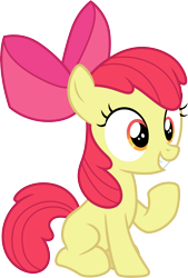 Size: 3000x4432 | Tagged: safe, artist:cloudy glow, apple bloom, g4, apple bloom's bow, bow, female, hair bow, simple background, transparent background, vector