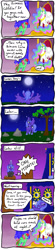 Size: 600x2717 | Tagged: safe, artist:harpie-queen, princess celestia, princess luna, oc, alicorn, g4, comic, glowing, glowing horn, horn, moon