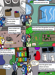 Size: 1446x1953 | Tagged: safe, artist:ask-luciavampire, oc, pegasus, pony, undead, unicorn, vampire, vampony, comic, comic page, home rooms, horn, tumblr, zexion