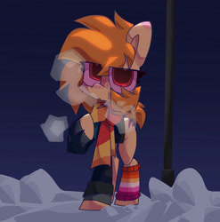 Size: 3088x3131 | Tagged: safe, artist:scarshine, oc, oc only, oc:scar shine, earth pony, pony, clothes, high res, leg warmers, lesbian pride flag, orange hair, pride, pride flag