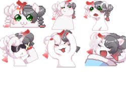 Size: 780x600 | Tagged: safe, artist:窝牛牛, oc, oc only, pony, unicorn, digital art, drool, emoji, eyes closed, glasses, horn, meme, open mouth, owo, pixel art, simple background, smiling, sunglasses, transparent background