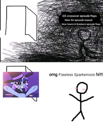 Size: 1718x2037 | Tagged: safe, artist:tamers12345, oc, oc:flawless sparklemoon, pony, unicorn, fusion, fusion:trixie, fusion:twilight sparkle, fusion:twixie, horn, meme