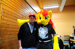 Size: 3216x2136 | Tagged: safe, artist:atalonthedeer, sunset shimmer, human, g4, fursuit, irl, irl human, photo, ponysuit