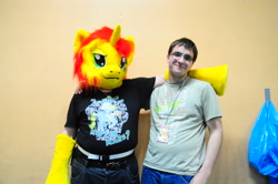 Size: 3216x2136 | Tagged: safe, artist:atalonthedeer, sunset shimmer, human, g4, fursuit, irl, irl human, photo, ponysuit