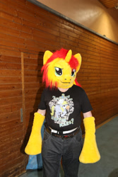 Size: 1824x2736 | Tagged: safe, artist:atalonthedeer, sunset shimmer, human, g4, 2014, bronymuc, fursuit, irl, irl human, photo, ponysuit