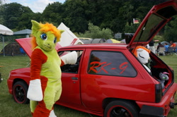 Size: 4912x3264 | Tagged: safe, artist:atalonthedeer, oc, oc only, oc:croc pony, human, 2014, fursuit, irl, irl human, photo, ponysuit