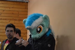 Size: 3384x2250 | Tagged: safe, artist:atalonthedeer, lyra heartstrings, human, g4, 2014, bronymuc, fursuit, indoors, irl, irl human, photo, ponysuit