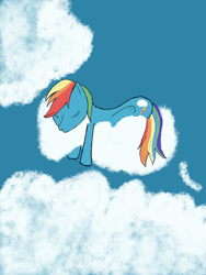 Size: 3150x4200 | Tagged: safe, artist:just_a_nerd, rainbow dash, pegasus, g4, colored, sky, sleeping