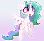 Size: 3200x3000 | Tagged: safe, artist:zokkili, princess celestia, alicorn, pony, g4, ear fluff, eye clipping through hair, eyebrows, eyebrows visible through hair, female, gradient background, heart, heart eyes, high res, horn, open mouth, open smile, smiling, solo, spread wings, wingding eyes, wings