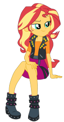 Size: 1900x3596 | Tagged: safe, artist:gmaplay, sunset shimmer, human, equestria girls, g4, my little pony equestria girls: better together, overpowered (equestria girls), cute, shimmerbetes, simple background, sitting, solo, transparent background