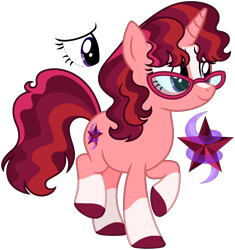 Size: 1366x1453 | Tagged: safe, artist:strawberry-spritz, oc, pony, unicorn, female, glasses, horn, mare, offspring, parent:sunburst, parent:twilight sparkle, parents:twiburst, simple background, solo, transparent background