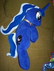 Size: 1608x2132 | Tagged: artist needed, safe, artist:klplushies, princess luna, alicorn, pony, g4, bed, female, horn, indoors, irl, mare, photo, plushie, solo