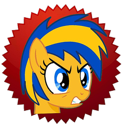 Size: 500x500 | Tagged: safe, artist:mlpfan3991, oc, oc only, oc:flare spark, pegasus, pony, g4, angry, female, simple background, solo, sticker, transparent background