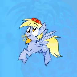 Size: 1172x1171 | Tagged: safe, artist:opossum-stuff, derpy hooves, pegasus, pony, g4, 2025, :3, blonde mane, blonde tail, derp, eye clipping through hair, eyebrows, eyebrows visible through hair, eyelashes, female, golden eyes, gray coat, happy new year, happy new year 2025, holiday, mare, mouth hold, new year, shiny mane, shiny tail, smiling, solo, sparkler (firework), spread wings, starry eyes, tail, three quarter view, wingding eyes, wings, yellow eyes, yellow mane, yellow tail