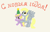 Size: 1504x976 | Tagged: safe, artist:granatrus, derpy hooves, dinky hooves, pony, g4, 2023, christmas, christmas tree, cyrillic, duo, female, filly, foal, happy new year, hat, holding a pony, holiday, hoof hold, mare, russian, simple background, text, tree