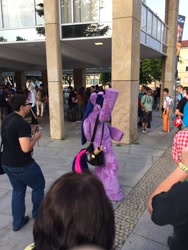 Size: 2448x3264 | Tagged: safe, twilight sparkle, alicorn, galacon, g4, 2014, fursuit, irl, outdoors, photo, ponysuit, twilight sparkle (alicorn)