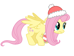 Size: 5333x4000 | Tagged: safe, artist:nedemai, fluttershy, pegasus, pony, g4, beanie, clothes, cute, female, hat, mare, partially open wings, scarf, simple background, solo, transparent background, vector, wings