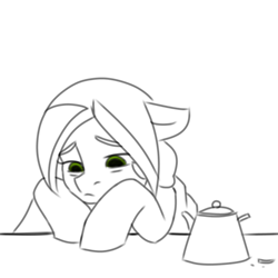 Size: 1024x1024 | Tagged: safe, artist:victoria_nik, artist:vn, oc, oc only, oc:melting cocktail, earth pony, pony, sad, sketch, solo, tired