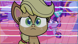 Size: 1920x1080 | Tagged: safe, applejack, don't look a .gif horse in the mouth, g4, g4.5, my little pony: pony life