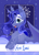 Size: 1739x2388 | Tagged: safe, artist:alrumoon_art, alicorn, abstract background, ave luna, clothes, ear fluff, ear piercing, female, hair over one eye, jewelry, looking at you, mare, necklace, open mouth, piercing, see-through, solo, starry eyes, text, white eyelashes, wingding eyes