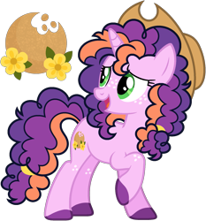 Size: 1545x1655 | Tagged: safe, artist:strawberry-spritz, oc, pony, unicorn, female, hat, horn, mare, offspring, parent:big macintosh, parent:sugar belle, parents:sugarmac, simple background, solo, transparent background