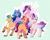 Size: 5073x4024 | Tagged: safe, artist:sunnysynopsis, hitch trailblazer, izzy moonbow, pipp petals, sunny starscout, zipp storm, earth pony, pegasus, pony, unicorn, g5, my little pony: a new generation, blue mane, blue tail, braid, brown eyes, brown hooves, coat markings, colored hooves, colored wings, concave belly, crown, cyan eyes, diadem, female, flying, folded wings, gold hooves, green background, green eyes, group, hooves, horn, jewelry, looking at you, magenta hooves, male, mane five, mare, multicolored wings, multiple characters, open mouth, open smile, orange coat, outline, pose, purple coat, purple eyes, purple mane, purple tail, raised hoof, regalia, sextet, signature, silver hooves, simple background, smiling, socks (coat markings), spread wings, stallion, tail, three toned wings, two toned mane, two toned tail, unshorn fetlocks, white outline, wings, yellow coat