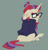 Size: 3130x3268 | Tagged: safe, artist:chub-wub, moondancer, pony, unicorn, g4, big ears, clothes, colored eyebrows, cream coat, eyebrows, female, floppy ears, frown, glasses, hair tie, high res, horn, looking at you, looking back, looking back at you, mane tie, mare, no catchlights, ponytail, purple eyes, raised eyebrow, requested art, sitting, solo, straight mane, straight tail, sweater, thick eyebrows, three quarter view, three toned mane, three toned tail, tied mane, turned head, turtleneck, turtleneck sweater, unicorn horn